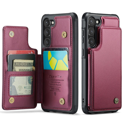 For Samsung Galaxy S23 5G CaseMe C22 Card Slots Holder RFID Anti-theft Phone Case(Wine Red) - Galaxy S23 5G Cases by CaseMe | Online Shopping South Africa | PMC Jewellery | Buy Now Pay Later Mobicred