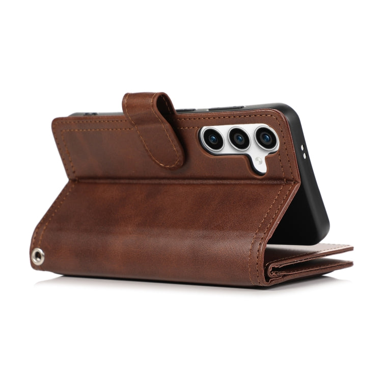 For Samsung Galaxy S24 5G Wristband Card Slot Leather Phone Case(Coffee) - Galaxy S24 5G Cases by PMC Jewellery | Online Shopping South Africa | PMC Jewellery | Buy Now Pay Later Mobicred