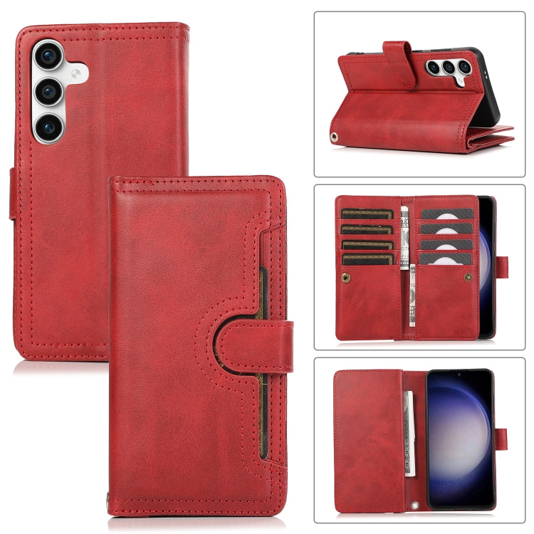 For Samsung Galaxy S24+ 5G Wristband Card Slot Leather Phone Case(Red) - Galaxy S24+ 5G Cases by PMC Jewellery | Online Shopping South Africa | PMC Jewellery | Buy Now Pay Later Mobicred