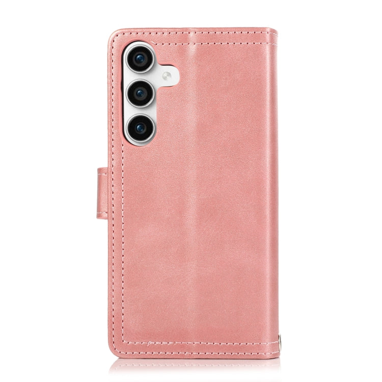 For Samsung Galaxy S24+ 5G Wristband Card Slot Leather Phone Case(Rose Gold) - Galaxy S24+ 5G Cases by PMC Jewellery | Online Shopping South Africa | PMC Jewellery | Buy Now Pay Later Mobicred