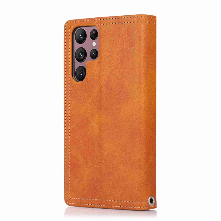 For Samsung Galaxy S24 Ultra 5G Wristband Card Slot Leather Phone Case(Brown) - Galaxy S24 Ultra 5G Cases by PMC Jewellery | Online Shopping South Africa | PMC Jewellery | Buy Now Pay Later Mobicred