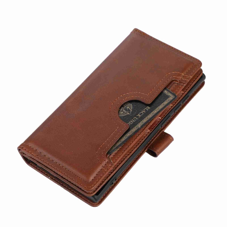 For Samsung Galaxy S24 Ultra 5G Wristband Card Slot Leather Phone Case(Coffee) - Galaxy S24 Ultra 5G Cases by PMC Jewellery | Online Shopping South Africa | PMC Jewellery | Buy Now Pay Later Mobicred