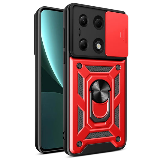 For Xiaomi Redmi Note 13 Pro 4G Global Sliding Camera Cover Design TPU Hybrid PC Phone Case(Red) - Note 13 Pro Cases by PMC Jewellery | Online Shopping South Africa | PMC Jewellery | Buy Now Pay Later Mobicred