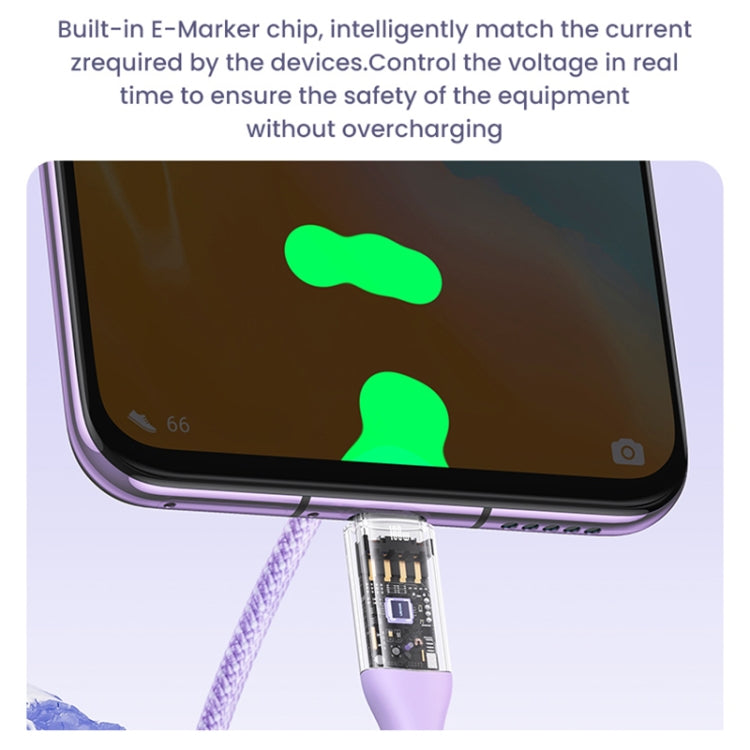 USAMS US-SJ640 1.2m Type-C to Type-C PD100W Fast Charging Cable with Colorful Light(Gradient Blue) - USB-C & Type-C Cable by USAMS | Online Shopping South Africa | PMC Jewellery | Buy Now Pay Later Mobicred