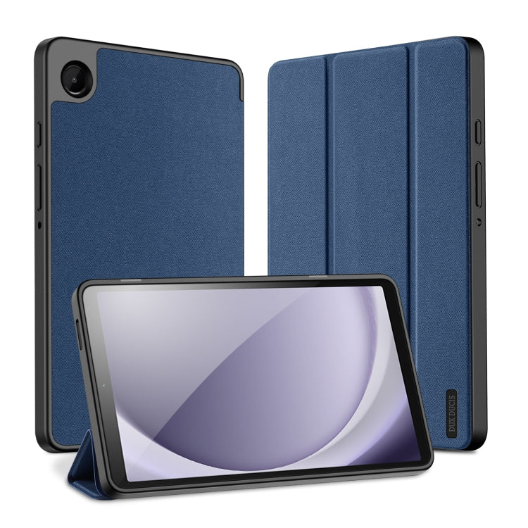 For Samsung Galaxy Tab A9 DUX DUCIS Domo Series Magnetic Flip Leather Tablet Case(Blue) - Galaxy Tab A9 by DUX DUCIS | Online Shopping South Africa | PMC Jewellery | Buy Now Pay Later Mobicred