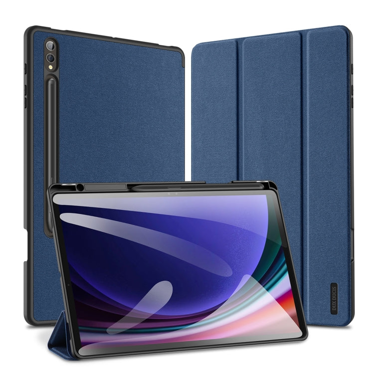 For Samsung Galaxy Tab S10+ DUX DUCIS Domo Series Magnetic Flip Leather Tablet Case(Blue) - Other Galaxy Tab PC by DUX DUCIS | Online Shopping South Africa | PMC Jewellery | Buy Now Pay Later Mobicred