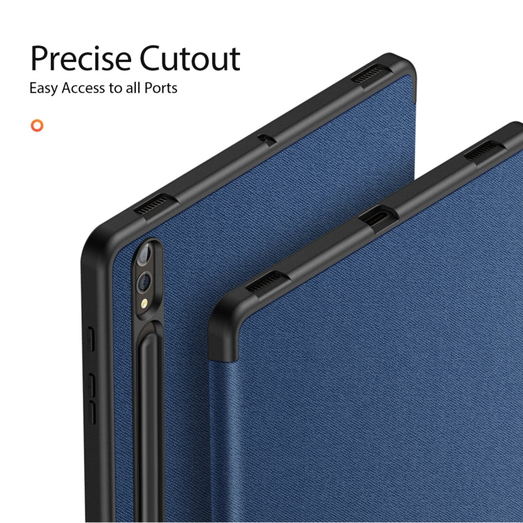 For Samsung Galaxy Tab S10+ DUX DUCIS Domo Series Magnetic Flip Leather Tablet Case(Blue) - Other Galaxy Tab PC by DUX DUCIS | Online Shopping South Africa | PMC Jewellery | Buy Now Pay Later Mobicred