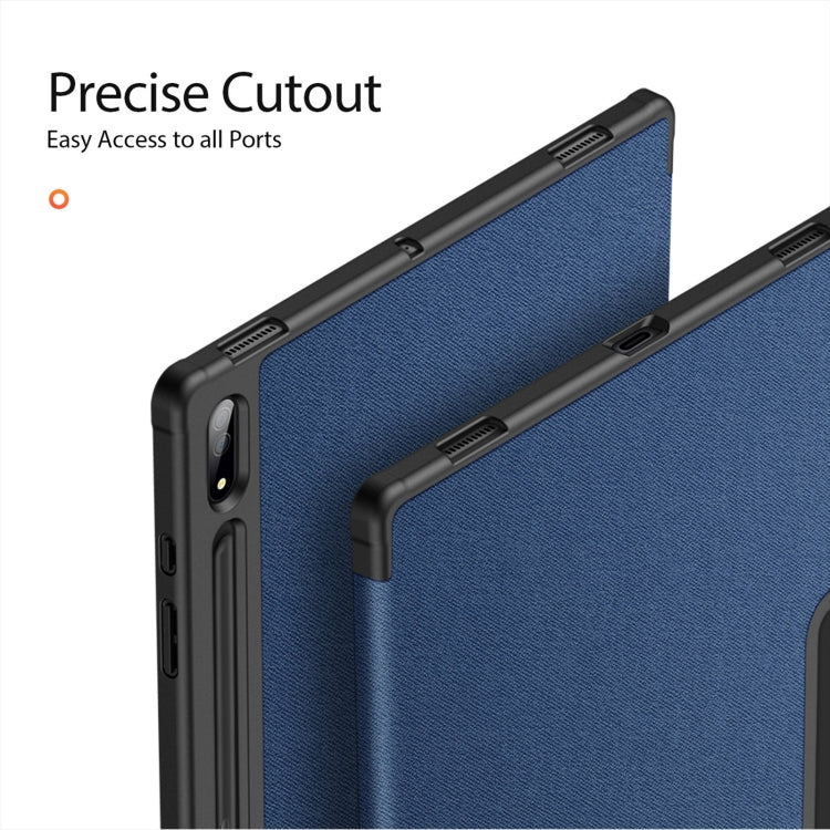 For Samsung Galaxy Tab S10 Ultra DUX DUCIS Domo Series Magnetic Flip Leather Tablet Case(Blue) - Other Galaxy Tab PC by DUX DUCIS | Online Shopping South Africa | PMC Jewellery | Buy Now Pay Later Mobicred