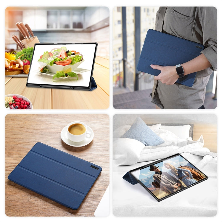 For Samsung Galaxy Tab S10 Ultra DUX DUCIS Domo Series Magnetic Flip Leather Tablet Case(Blue) - Other Galaxy Tab PC by DUX DUCIS | Online Shopping South Africa | PMC Jewellery | Buy Now Pay Later Mobicred