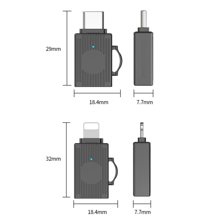 USB to USB-C / Type-C Multifunction Travel Case Shape Apapter(Light Gold) - Converter & Adapter by PMC Jewellery | Online Shopping South Africa | PMC Jewellery | Buy Now Pay Later Mobicred