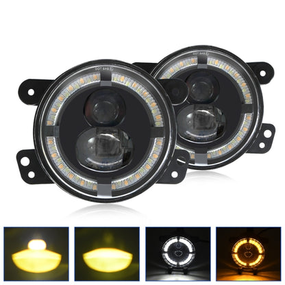 For Jeep Wrangler JK 2 Door 2007-2015 Y4 4 inch 1 Pair Light Guide Dual Lens Fog Light(Yellow White) - Fog / Driving Lights by PMC Jewellery | Online Shopping South Africa | PMC Jewellery | Buy Now Pay Later Mobicred