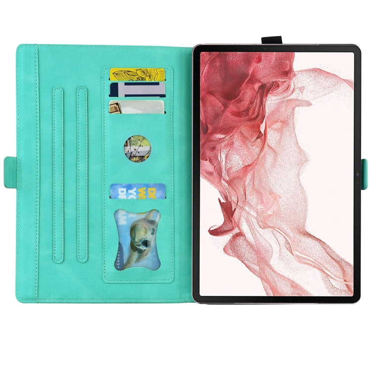 For Samsung Galaxy Tab S9 FE Love Butterfly Embossed Leather Tablet Case(Mint Green) - Other Galaxy Tab PC by PMC Jewellery | Online Shopping South Africa | PMC Jewellery | Buy Now Pay Later Mobicred