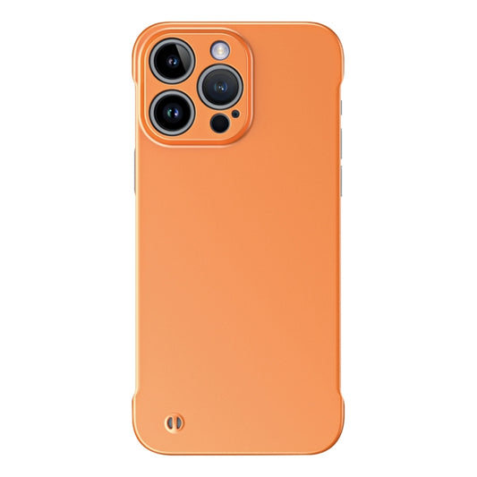 For iPhone 14 Pro Frameless Metallic Paint Hybrid PC Phone Case(Orange) - iPhone 14 Pro Cases by PMC Jewellery | Online Shopping South Africa | PMC Jewellery | Buy Now Pay Later Mobicred