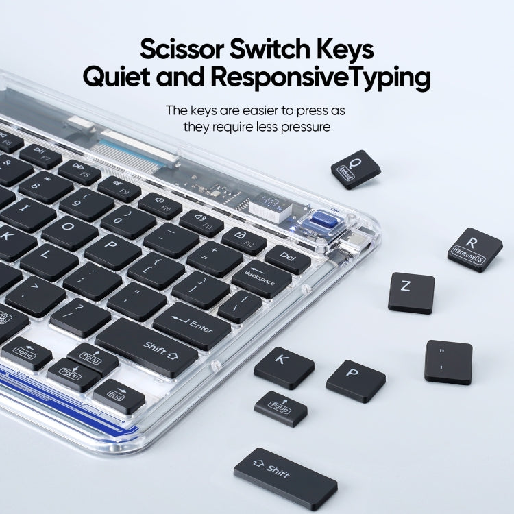 DUX DUCIS CK Series Crystal Transparent Wireless Bluetooth Keyboard - Universal Keyboard by DUX DUCIS | Online Shopping South Africa | PMC Jewellery