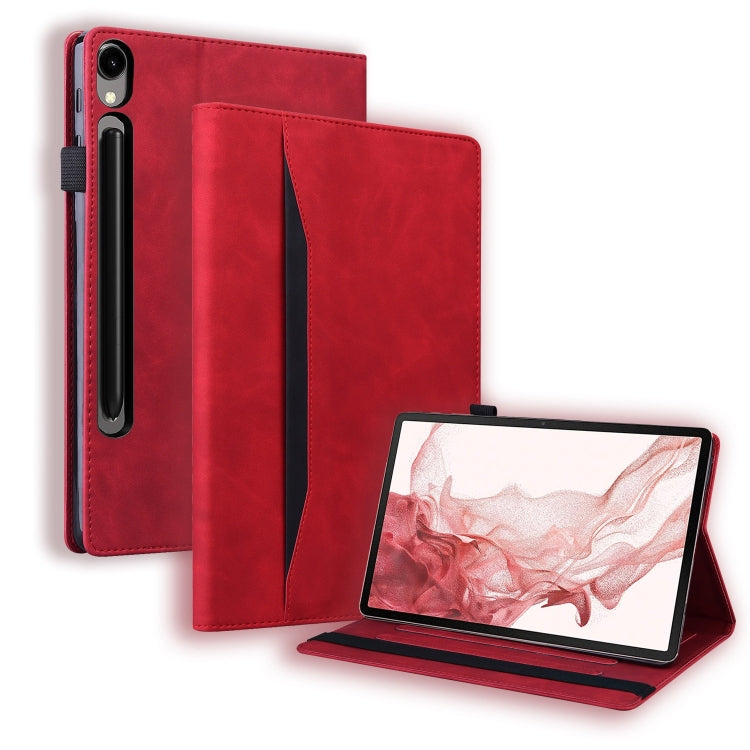 For Samsung Galaxy Tab S9 Ultra /S8 Ultra Splicing Shockproof Leather Tablet Case(Red) - Galaxy Tab S9 Ultra Cases by PMC Jewellery | Online Shopping South Africa | PMC Jewellery | Buy Now Pay Later Mobicred