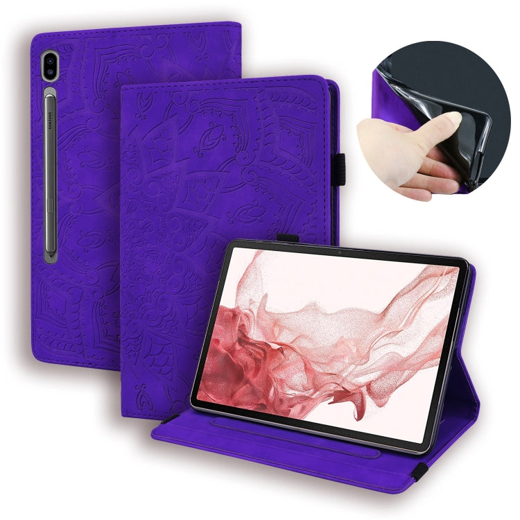 For Samsung Galaxy Tab S9 FE Calf Texture Embossed Leather Tablet Case(Purple) - Galaxy Tab S9 FE by PMC Jewellery | Online Shopping South Africa | PMC Jewellery | Buy Now Pay Later Mobicred