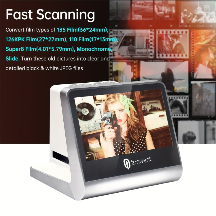 Tonivent TON170 22 Mega Pixels 5 inch HD Screen Film Scanner(UK Plug) - Portable Scanner by PMC Jewellery | Online Shopping South Africa | PMC Jewellery | Buy Now Pay Later Mobicred