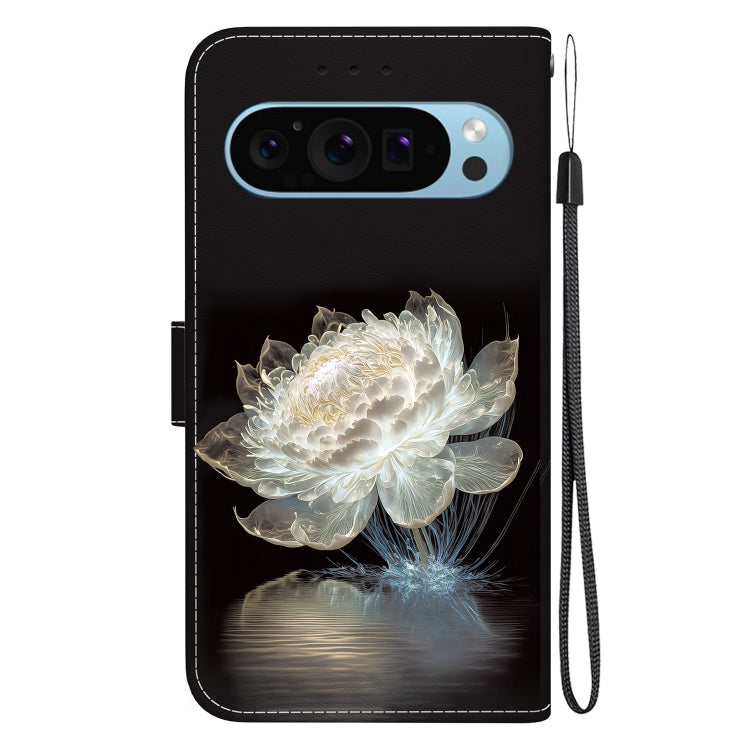 For Google Pixel 9 Crystal Texture Colored Drawing Leather Phone Case(Crystal Peony) - Google Cases by PMC Jewellery | Online Shopping South Africa | PMC Jewellery | Buy Now Pay Later Mobicred