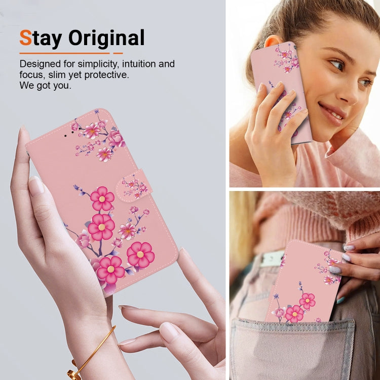 For Google Pixel 9 Crystal Texture Colored Drawing Leather Phone Case(Cherry Blossoms) - Google Cases by PMC Jewellery | Online Shopping South Africa | PMC Jewellery | Buy Now Pay Later Mobicred