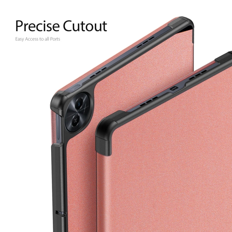 For Realme Pad 2 11.5 DUX DUCIS Domo Series Magnetic Flip Leather Tablet Case(Pink) - Realme by DUX DUCIS | Online Shopping South Africa | PMC Jewellery | Buy Now Pay Later Mobicred