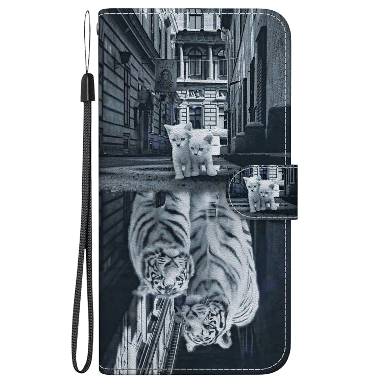 For Honor Magic6 Pro Crystal Texture Colored Drawing Leather Phone Case(Cat Tiger Reflection) - Honor Cases by PMC Jewellery | Online Shopping South Africa | PMC Jewellery | Buy Now Pay Later Mobicred