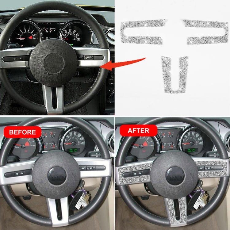 For Ford Mustang 2005-2009 3 in 1 Car Steering Wheel Diamond Decorative Sticker, Left Drive - Car Interior Mouldings by PMC Jewellery | Online Shopping South Africa | PMC Jewellery | Buy Now Pay Later Mobicred