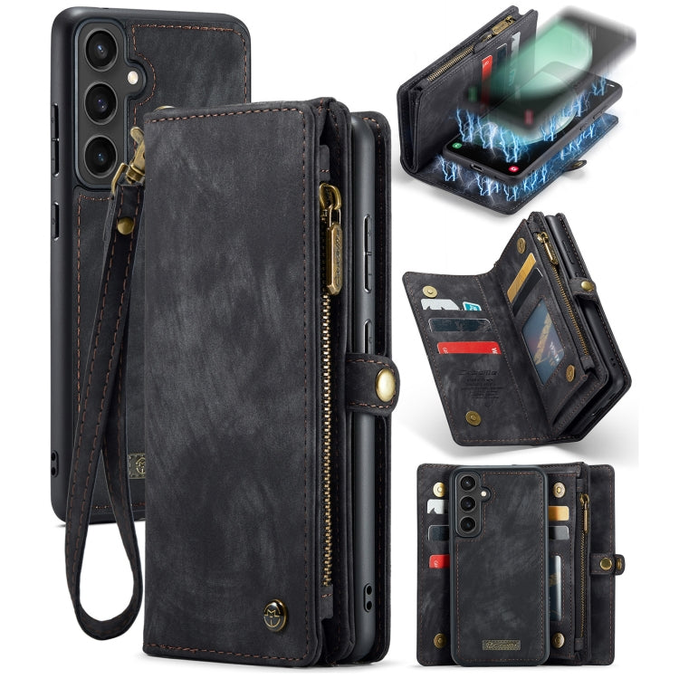 For Samsung Galaxy S23 FE CaseMe 008 Multifunctional Zipper Wallet Leather Phone Case with Lanyard(Black) - Galaxy S23 FE 5G Cases by CaseMe | Online Shopping South Africa | PMC Jewellery | Buy Now Pay Later Mobicred