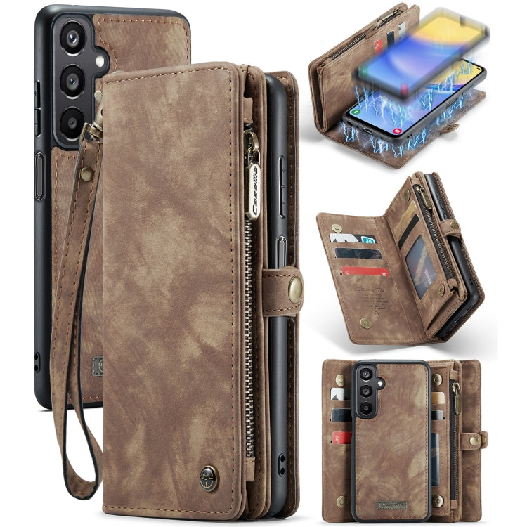 For Samsung Galaxy A15 5G CaseMe 008 Multifunctional Zipper Wallet Leather Phone Case with Lanyard(Brown) - Galaxy Phone Cases by CaseMe | Online Shopping South Africa | PMC Jewellery | Buy Now Pay Later Mobicred