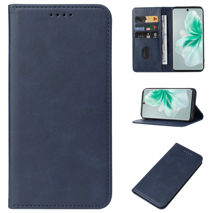 For vivo S18 Magnetic Closure Leather Phone Case(Blue) - S18 Cases by PMC Jewellery | Online Shopping South Africa | PMC Jewellery | Buy Now Pay Later Mobicred