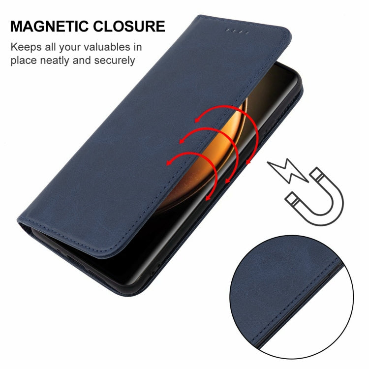 For vivo X100 Magnetic Closure Leather Phone Case(Blue) - X100 Cases by PMC Jewellery | Online Shopping South Africa | PMC Jewellery | Buy Now Pay Later Mobicred