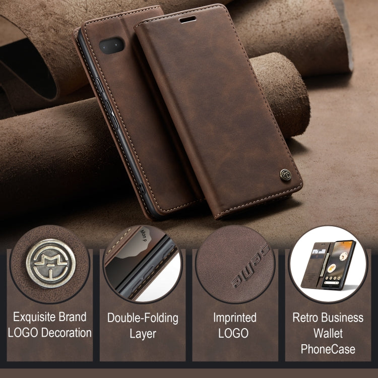 For Google Pixel 6A CaseMe 013 Multifunctional Horizontal Flip Leather Phone Case(Coffee) - Google Cases by CaseMe | Online Shopping South Africa | PMC Jewellery | Buy Now Pay Later Mobicred