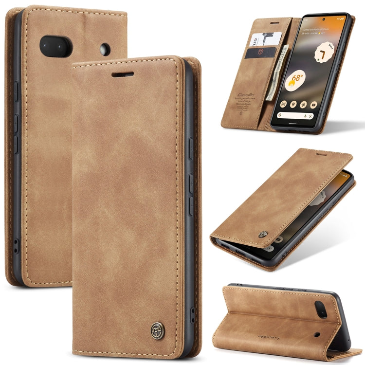 For Google Pixel 6A CaseMe 013 Multifunctional Horizontal Flip Leather Phone Case(Brown) - Google Cases by CaseMe | Online Shopping South Africa | PMC Jewellery | Buy Now Pay Later Mobicred