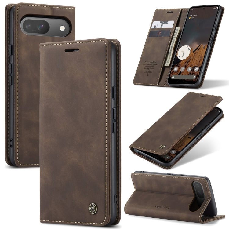 For Google Pixel 9 / 9 Pro CaseMe 013 Multifunctional Horizontal Flip Leather Phone Case(Coffee) - Google Cases by CaseMe | Online Shopping South Africa | PMC Jewellery | Buy Now Pay Later Mobicred