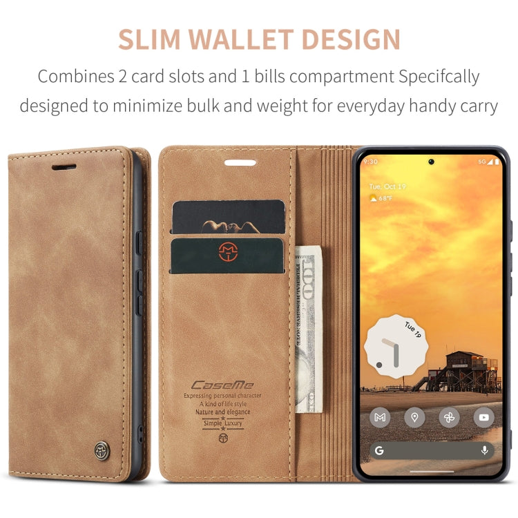 For Google Pixel 9 / 9 Pro CaseMe 013 Multifunctional Horizontal Flip Leather Phone Case(Brown) - Google Cases by CaseMe | Online Shopping South Africa | PMC Jewellery | Buy Now Pay Later Mobicred