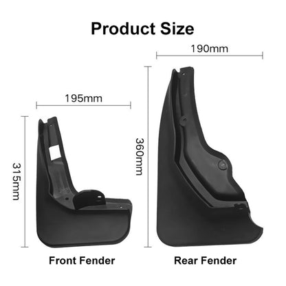 For Mercedes-Benz C-Class W205 2011-2014 4pcs/Set Car Auto Soft Plastic Splash Flaps Fender Guard - Mudguards by PMC Jewellery | Online Shopping South Africa | PMC Jewellery | Buy Now Pay Later Mobicred