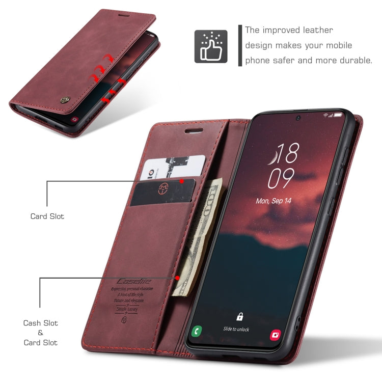 For Samsung Galaxy S24+ 5G CaseMe 013 Multifunctional Horizontal Flip Leather Phone Case(Wine Red) - Galaxy S24+ 5G Cases by CaseMe | Online Shopping South Africa | PMC Jewellery | Buy Now Pay Later Mobicred