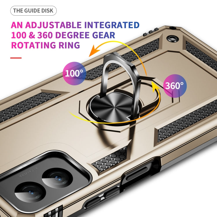 For Motorola Moto G Power 5G 2024 Shockproof TPU + PC Phone Case with Holder(Gold) - Motorola Cases by PMC Jewellery | Online Shopping South Africa | PMC Jewellery | Buy Now Pay Later Mobicred