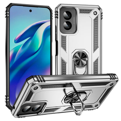 For Motorola Moto G Power 5G 2024 Shockproof TPU + PC Phone Case with Holder(Silver) - Motorola Cases by PMC Jewellery | Online Shopping South Africa | PMC Jewellery | Buy Now Pay Later Mobicred