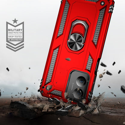 For Motorola Moto G Play 4G 2024 Shockproof TPU + PC Phone Case with Holder(Red) - Motorola Cases by PMC Jewellery | Online Shopping South Africa | PMC Jewellery | Buy Now Pay Later Mobicred