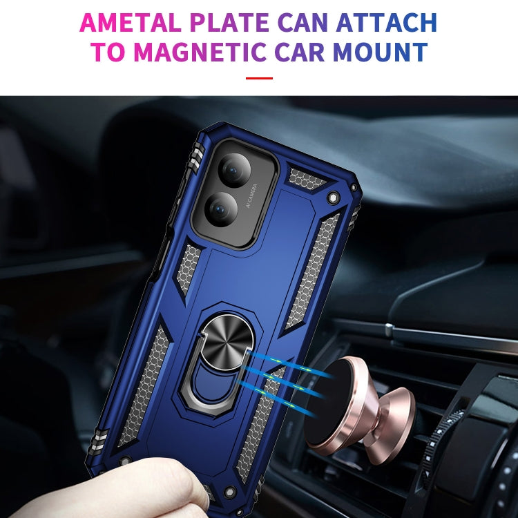 For Motorola Moto G Play 4G 2024 Shockproof TPU + PC Phone Case with Holder(Blue) - Motorola Cases by PMC Jewellery | Online Shopping South Africa | PMC Jewellery | Buy Now Pay Later Mobicred