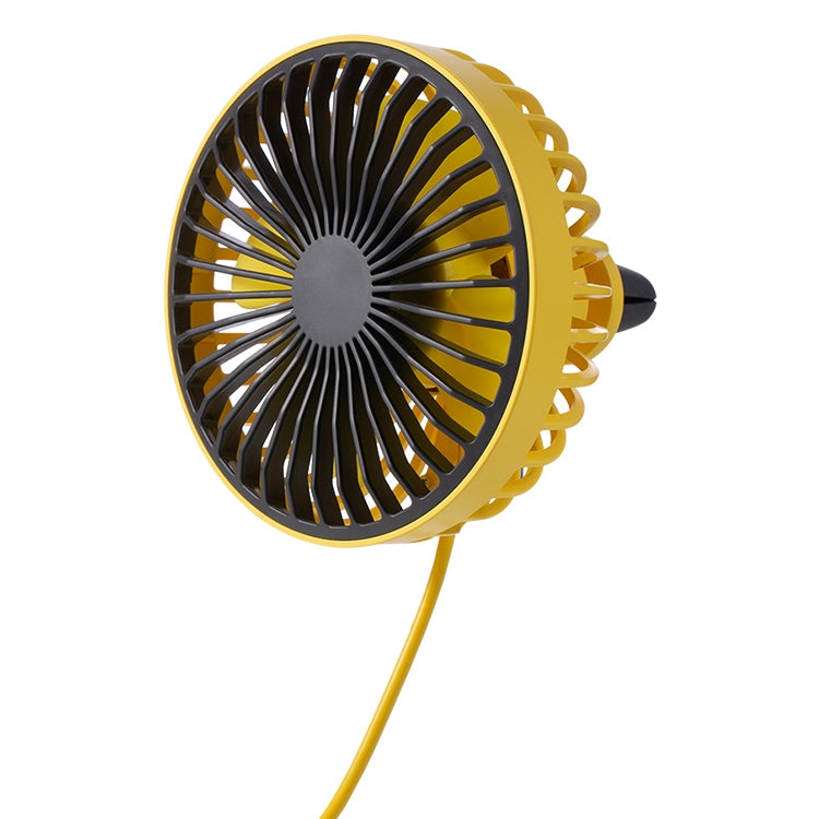 F829 Portable Car Air Outlet Electric Cooling Fan with LED Light(Yellow) - Heating & Fans by PMC Jewellery | Online Shopping South Africa | PMC Jewellery | Buy Now Pay Later Mobicred