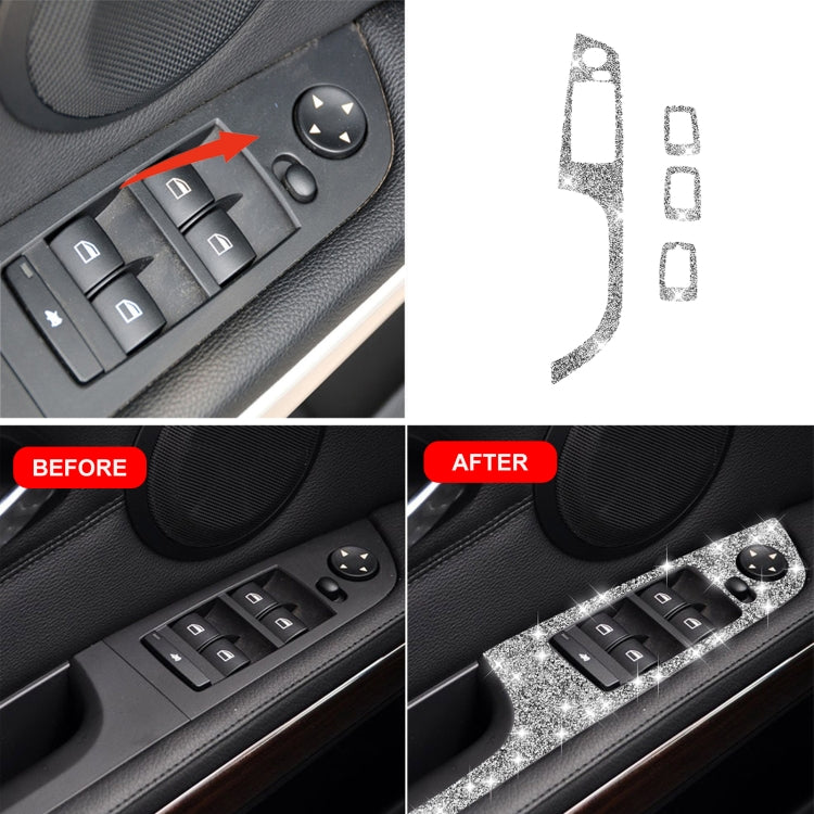 For BMW 3 Series E90 / 320i / 325i 2005-2012 Car Window Lift Panel 35.8cm Diamond Decorative Sticker, Left Drive - Car Interior Mouldings by PMC Jewellery | Online Shopping South Africa | PMC Jewellery | Buy Now Pay Later Mobicred