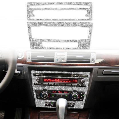 For BMW 3 Series E90 / E92 2005-2012 Car Aircondition CD Control Panel Basic Diamond Decorative Sticker - Car Interior Mouldings by PMC Jewellery | Online Shopping South Africa | PMC Jewellery | Buy Now Pay Later Mobicred