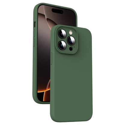 For iPhone 16 Pro Max Microfiber Liquid Silicone Shockproof Phone Case(Dark Green) - iPhone 16 Pro Max Cases by PMC Jewellery | Online Shopping South Africa | PMC Jewellery | Buy Now Pay Later Mobicred