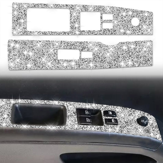 For Nissan 350Z 2003-2009 2pcs Car Glass Lift Diamond Decorative Sticker, Left Drive - Car Interior Mouldings by PMC Jewellery | Online Shopping South Africa | PMC Jewellery | Buy Now Pay Later Mobicred