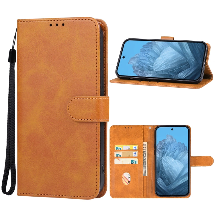 For Google Pixel 9 Leather Phone Case(Brown) - Google Cases by PMC Jewellery | Online Shopping South Africa | PMC Jewellery | Buy Now Pay Later Mobicred