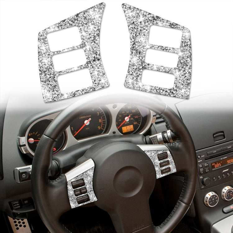 For Nissan 350Z 2006-2009 Car Steering Wheel Button Frame Diamond Sticker,Left and Right Drive Universal - Car Interior Mouldings by PMC Jewellery | Online Shopping South Africa | PMC Jewellery | Buy Now Pay Later Mobicred