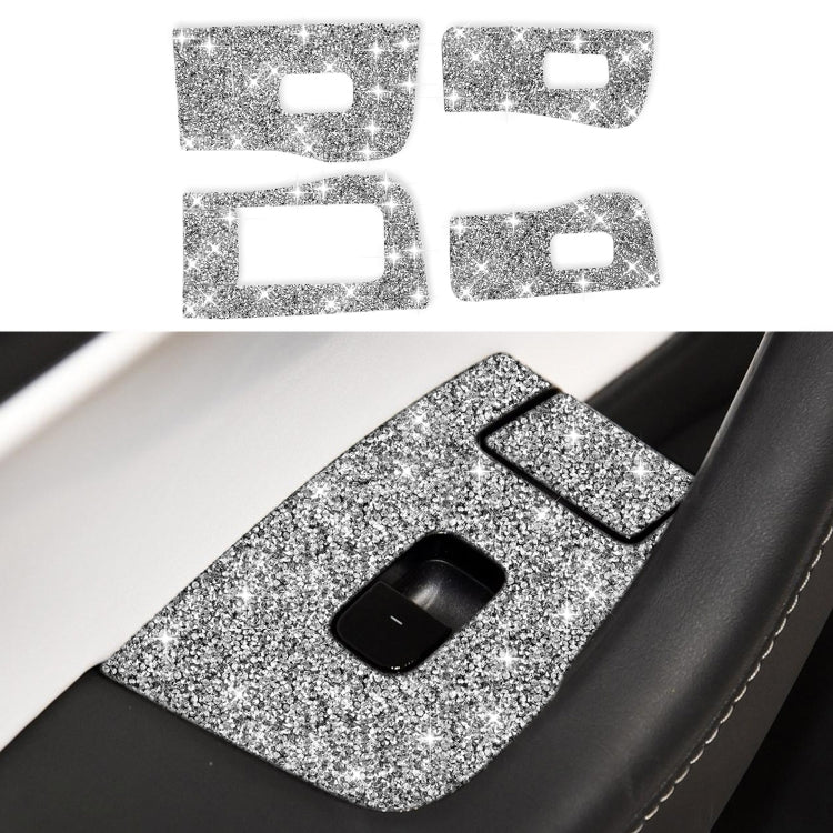 For Tesla Model 3 Car Window Raising Button Diamond Sticker, Left Drive - Car Interior Mouldings by PMC Jewellery | Online Shopping South Africa | PMC Jewellery | Buy Now Pay Later Mobicred