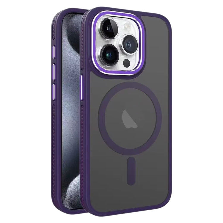 For iPhone 15 Pro Two-color Frosted MagSafe Magnetic Phone Case(Purple) - iPhone 15 Pro Cases by PMC Jewellery | Online Shopping South Africa | PMC Jewellery