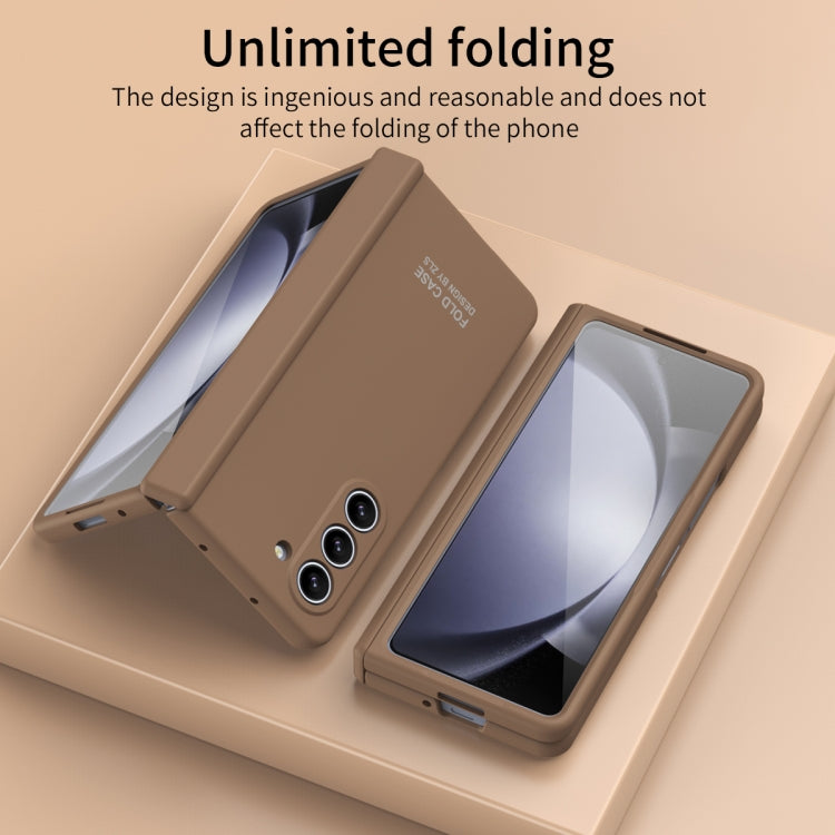 For Samsung Galaxy Z Fold5 Extraordinary Series Hinged Folding Full Phone Case(Coffee) - Galaxy Z Fold5 Cases by PMC Jewellery | Online Shopping South Africa | PMC Jewellery